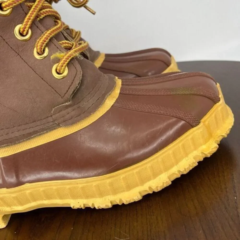 Weather-Rite Steel Shank Men's Boot 8 Brown Yellow Casual Lace-Up Ankle No Lined